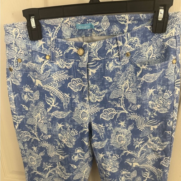 J MCLAUGHLIN NEWPORT CAPRI PANT S HAWAIIAN PRINT TROPICAL CATALINA CLOTH Sz 4 - Picture 4 of 13